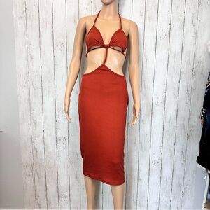 INC USA tropical cut out maxi dress 2 piece